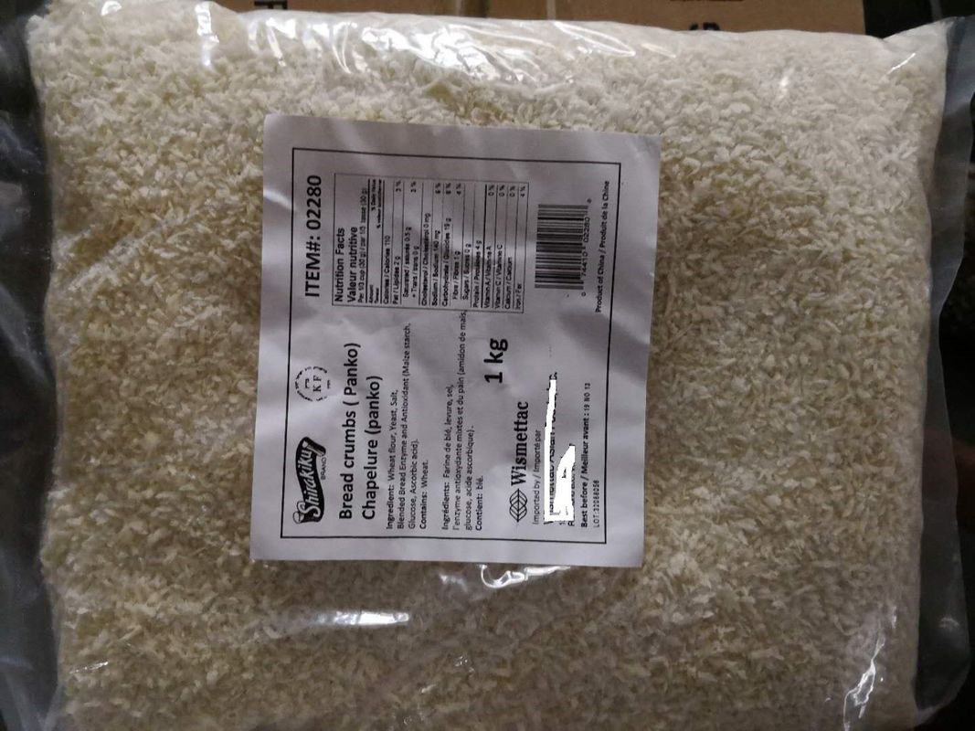 Сертифицированные HACCP японские хлебные крошки Panko с максимальной влажностью 10% и размером 2-12 мм для хрустящих жаренных продуктов